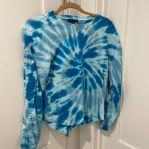 1 State Tie Dye Sweatshirt Ruched Sleeves - NWT